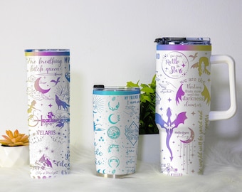 Vaso ACOTAR, Taza Velaris, Taza de Café Bookish, Vaso Térmico Fantasy City of Starlight, Vaso de Regalo Fourth Wing