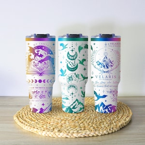 Pastel Fourth Wing Tumbler | Velaris ACOTAR Fantasy Mug | 40oz BookTok Gift for Her | Wingspan Dragon Cup | Fourth Wing Mug Gifts