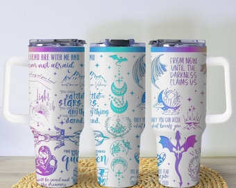 Vaso de la Corte de Espinas, Copa Velaris de la Corte Nocturna, Regalo de merchandising de ACOTAR, Taza de fantasía literaria de 1113 ml, Vaso de café de la Ciudad de la Luz de las Estrellas