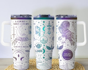 Vaso ACOTAR, Taza de Café de la Corte Nocturna, Taza de Una Corte de Niebla y Furia, Vaso de Fantasía Literaria, Taza ACOTAR, Regalo para Lectores