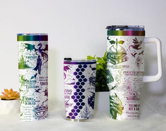 Onyx Storm Tumbler, Fourth Wing Gift, The Empyrean Fantasy Dragon Coffee Cup, Dragon Bookish Tumbler Gifts