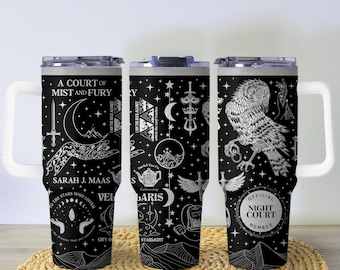 Vaso ACOTAR, Taza de Café de la Corte Nocturna, Taza de Una Corte de Niebla y Furia, Vaso de la Cuarta Ala, Vaso de Fantasía, Regalo para Amantes de la Lectura
