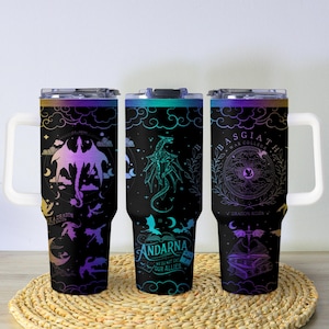 Basgiath War College Tumbler, Fourth Wing Mug, Dragon Fantasy Cup 40oz with Handle, Bookish Coffee Mug, Insulated Gift Idea