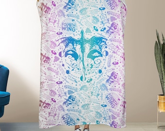 Manta Fourth Wing, Merchandising de Fourth Wing, Manta polar de dragón de fantasía, Decoración de Fourth Wing, Manta polar para decoración del hogar, Regalo para amantes de los libros