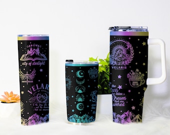 Vaso Velaris, Taza Velaris ACOTAR, Taza Ciudad de la Luz Estelar, Vaso de Café para Amantes de la Lectura, Regalos de Fantasía y Libros
