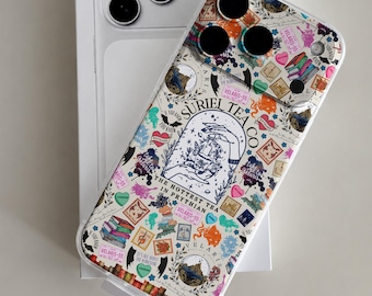 Funda para teléfono Fourth Wing Funda para teléfono Suriel Tea Co para iPhone Samsung Pixel Funda para teléfono Fantasy Reader Bookish Accesorios Velaris Regalos