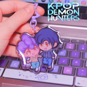 NEW K-Pop Demon Hunters Acrylic Keychain Saja Boys Jinu and Huntrix Girls Rumi Kawaii KPop Demon Hunters Merchandise! PREORDER