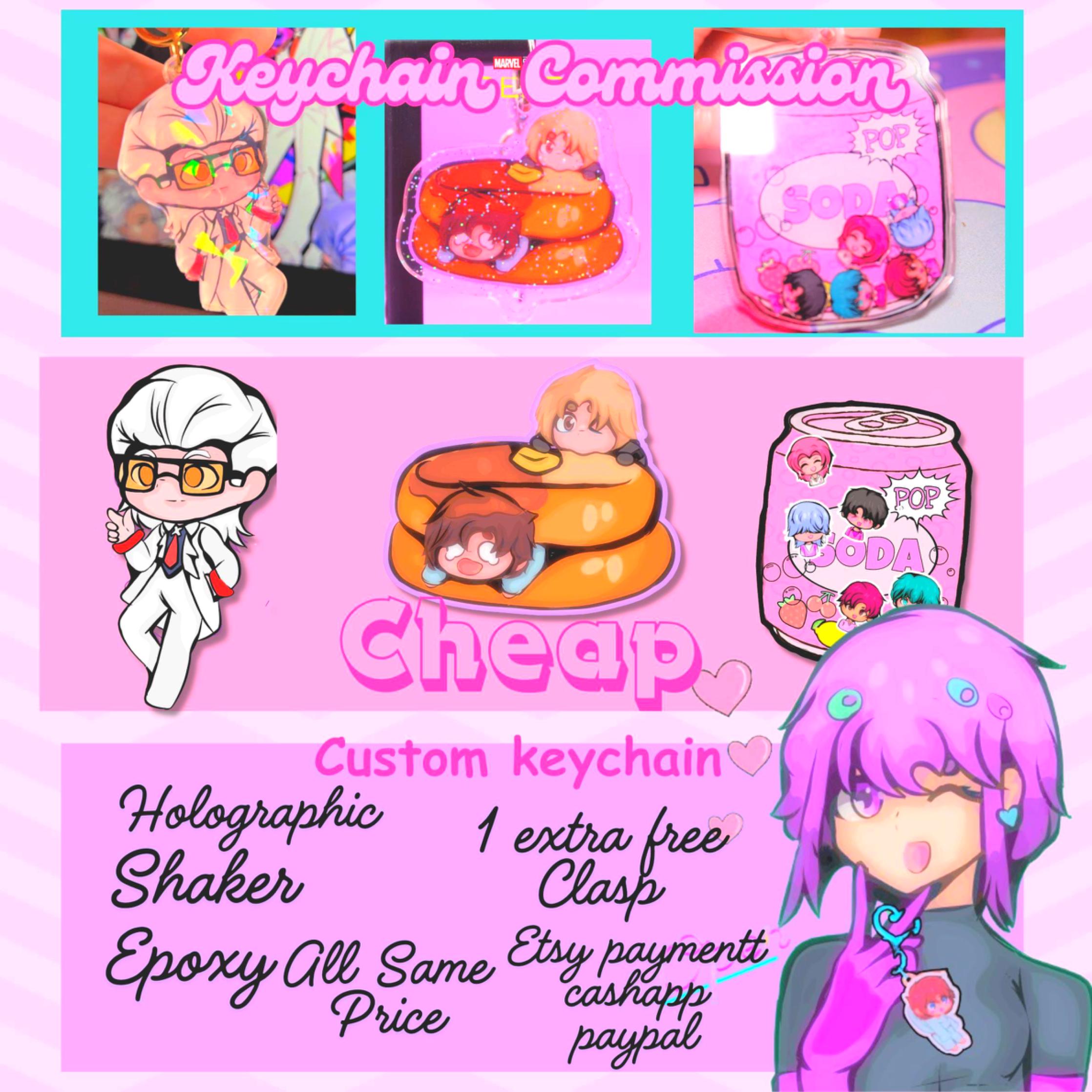 Custom Art Keychain: Anime, YCH, or Characters - Epoxy Keychain, Custom ...