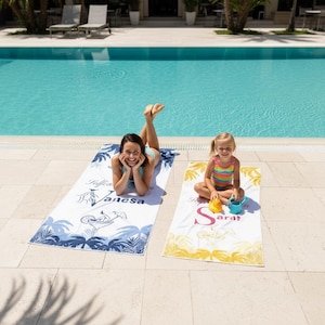 Toalla de playa personalizada | Toalla de playa de verano | Regalo para mujeres y niños | Idea de regalo para el Día de la Madre, cumpleaños o Pascua