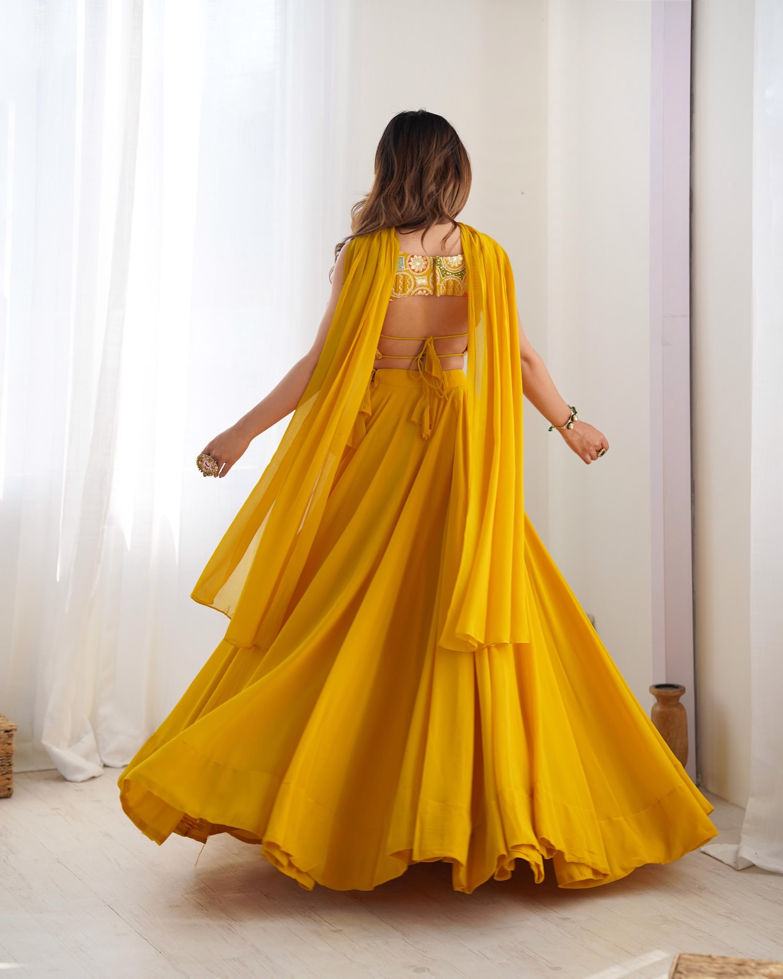 Embroidered Yellow Lehenga Choli: Georgette Indian Wedding Wear - Etsy