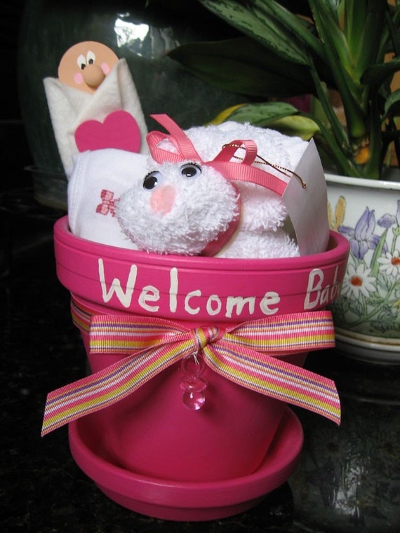 Items similar to Pink Flower Pot Gift Set on Etsy