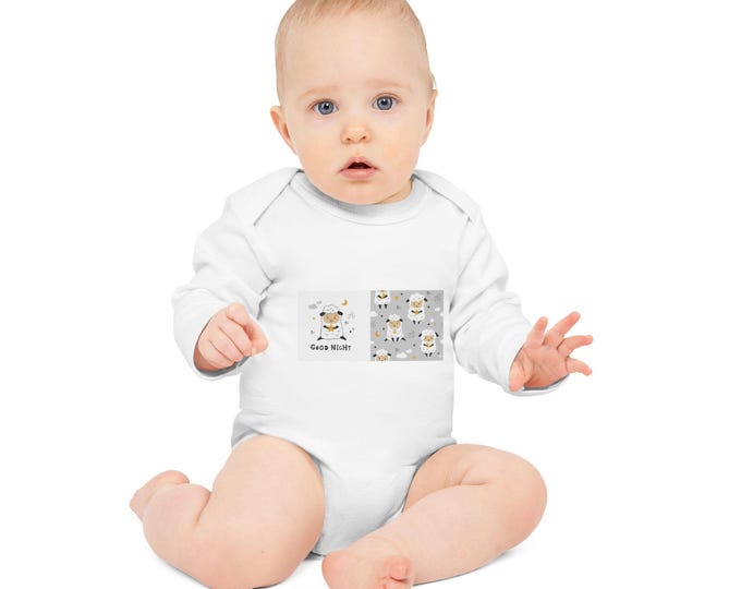 Organic Farm-Themed Baby Bodysuit: Eco-Friendly Infant Outfit for Sweet Goodnight & Playful Daytime
