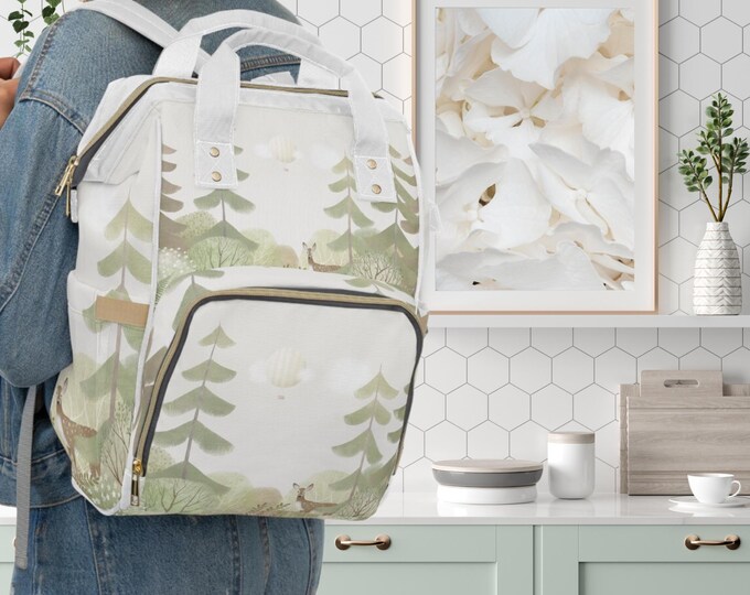 Whimsical Forest Diaper Backpack: Stylish, Eco-Friendly Baby Gear for New Parents & Travel