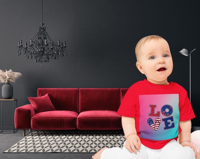 Eco-Friendly Organic Cotton Baby Tee | Adorable Love & Green Graphic Toddler Shirt | Summer Outfit