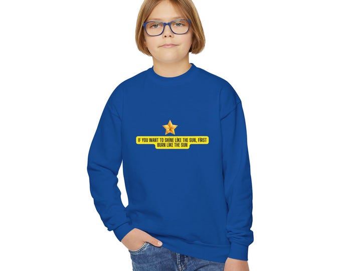 Inspirational Youth Crewneck Sweatshirt, Motivational Gift for Teens, Positive Quote Apparel, Birthday Present, Back to School