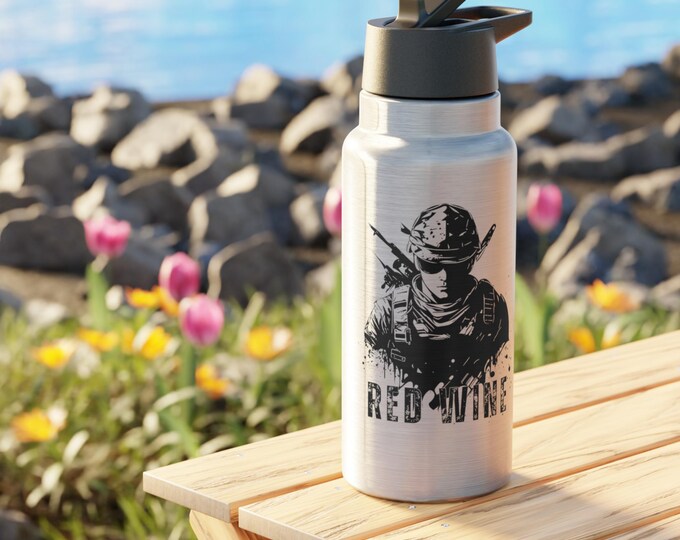 Military Gator Tumbler 32oz: Adventure Hydration Bottle for Veterans, Father's Day, Camping & Travel