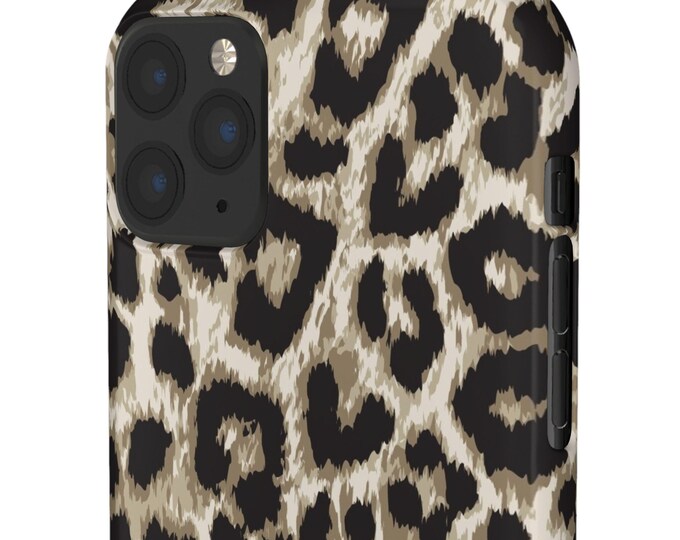 Leopard Print Snap Case, Stylish Phone Cover, Wild Animal Design, Unique Accessory for Animal Lovers, Gift Idea for Birthdays, Trendy Tech