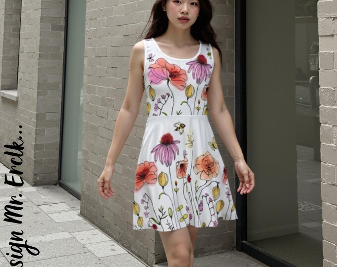 Playful Floral Girls Sundress: Sleeveless Summer Outfit for Beach, Picnic, Party & Everyday Wear