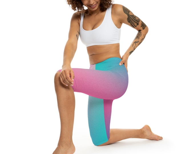 Colorful Ombre Capri Leggings - Yoga Pants, Workout Clothes, Summer Fashion, Gift for Her, Women's Activewear