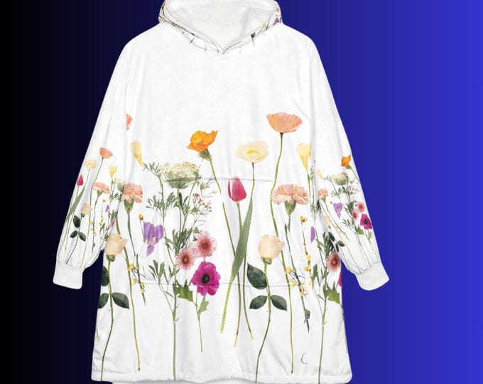 Floral Hooded Blanket: Cozy Comfort for Lounging, Outdoor Events & Gifting