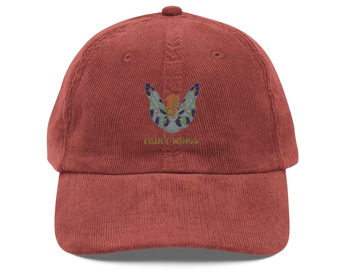 Vintage Corduroy Cap | Stylish Embroidered Hat for Outdoor Fun, Gift for Nature Lovers, Casual Wear, Festivals, Vintage Style