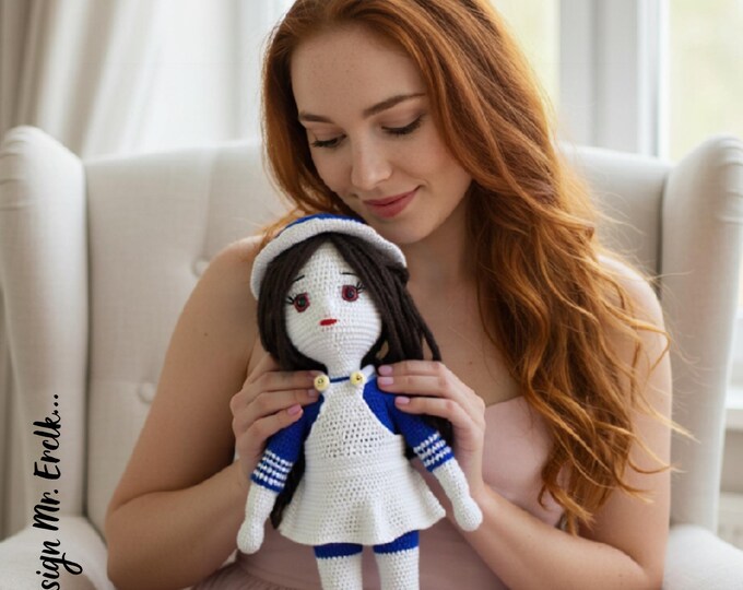 Crochet toy, Amigurumi, crochet pattern, Christmas gift Baby shower, Girl baby in Amigurumi dress