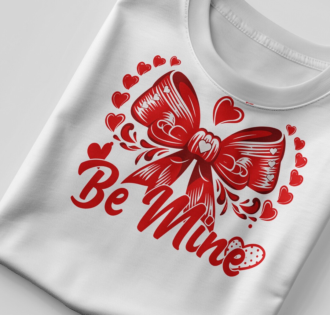 Be Mine Valentine SVG, Coquette Bow Heart Design (digital Download) - Etsy
