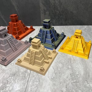 Colorful Mayan Pyramid Artisanal Decoration