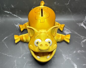Gold articulating Pig Piggy bank.  Very cute and kids love it.