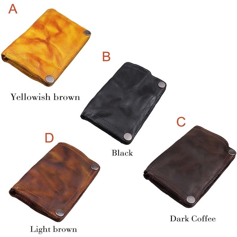 Handmade Genuine Leather Men's Wallet, Vintage Bifold Bifold Card Holder image 9