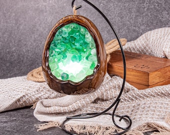 Handcrafted Natural Crystal Lamp – Amethyst, Citrine and Purple Aventurine – Healing Light for Home Decor & Positive Energy Green crystal