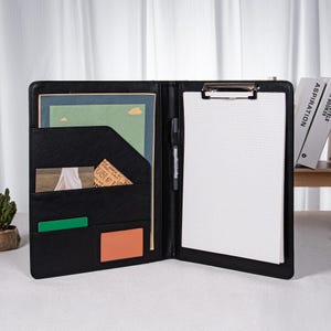 Personalized Vegan Leather Manager Portfolio, Vegan Friendly Executive Organizer, Lightweight Durable A4 PadfolioModern Business Folder