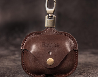 Vintage AirPods Pro 3 Case, Crazy Horse Leather Earbud Protector, Gift for Him