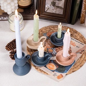 Keramisk ljusstake, handgjord keramikljusstake, skandinavisk/nordisk stil bordsdekoration, minimalistisk heminredning, presentklar
