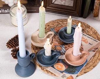 Ceramic Candle Holder, Handmade Pottery Candlestick, Scandinavian/Nordic Style Table Centerpiece, Minimalist Home Decor, Gift-Ready