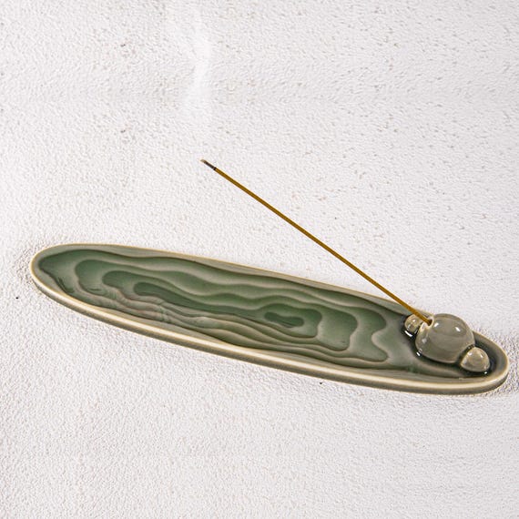 Ceramic Water Reflection Incense Holder Gradient Burner, Modern Home Aromatherapy StickCoil Tray Meditation Decor Reflective