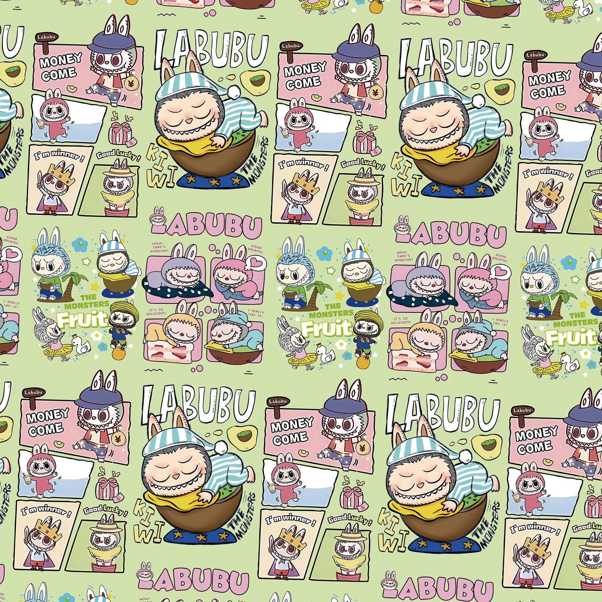 Labubu Fabric, 100% Cotton Fabric, Sold By The Half Yard Yard (Continuous Cut)