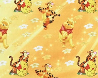 Winnie the Pooh Friends Fabric 100% Cotton Fabric, Sold By The 1/2 Yard (Continuous Cut)
