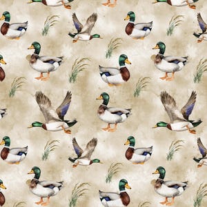 Stof van wilde eend, stof groene eend, 100% katoen/kunstleer, verkocht op 1/2 meter (doorlopende snede)