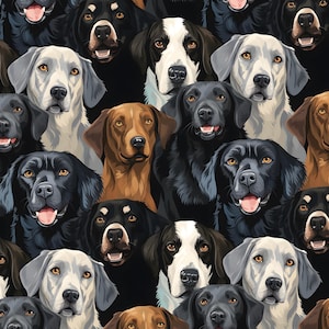Dog Themed Fabric, 100% Cotton Fabric, Sold By The Half Yard Yard (Continuous Cut)