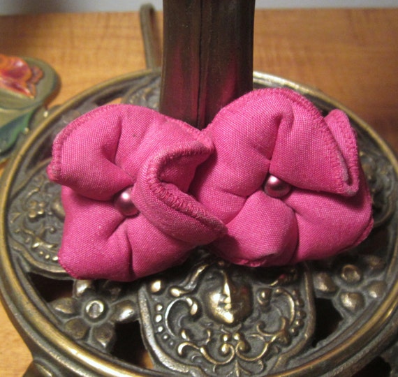 1960s Carnaby Street Hot Pink Fabric Flower Pin, A