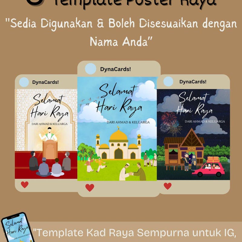Fun Raya Card Hari Raya Greeting Card - Etsy