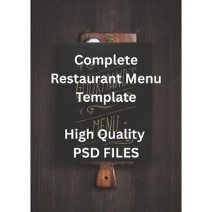 Kompletny szablon menu restauracji PSD | Edytowalny projekt menu żywności | Śniadania, pizza, grille, owoce morza i nie tylko