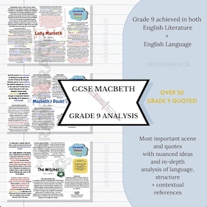 Guide de révision Macbeth | 9e année obtenue | GCSE Littérature anglaise