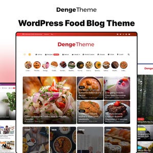 Puede incluir: Una captura de pantalla de un tema de blog de comida de WordPress llamado Denge Theme. El sitio web presenta una cuadr&iacute;cula de publicaciones de blog de comida con im&aacute;genes y t&iacute;tulos. Las publicaciones del blog incluyen recetas de curry indio, alb&oacute;ndigas de lentejas y batidos de semillas de ch&iacute;a. El sitio web tambi&eacute;n tiene una secci&oacute;n para otro contenido relacionado con la comida, como consejos de cocina y rese&ntilde;as de restaurantes.