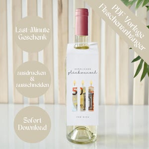 Descargar PDF Etiquetas para botellas | Colgante de vino, vino espumoso o Aperol | Recuerdo | Regalo en efectivo | Etiquetas de regalo | Regalo de último minuto
