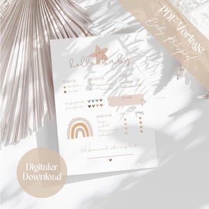 Guessing game & wish cards baby shower boho rainbow | DIGITAL DOWNLOAD
