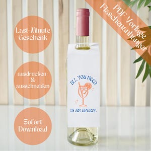 Téléchargement PDF Étiquettes de bouteilles | Bande-annonce d'Aperol | Souvenirs | Don en espèces | Étiquettes cadeaux | Cadeau de dernière minute