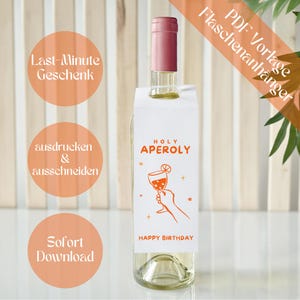 Téléchargement PDF Étiquettes de bouteilles | Bande-annonce d'Aperol | Souvenirs | Don en espèces | Étiquettes cadeaux | Cadeau de dernière minute
