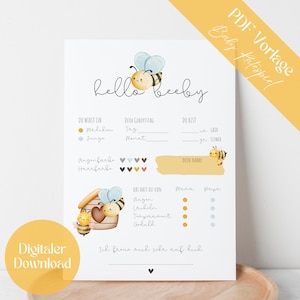 Juego de adivinanzas y tarjetas de deseos para fiesta de bebé baby shower | Hola Abeja Miel | Abejas y miel | Amarillo | DESCARGA DIGITAL